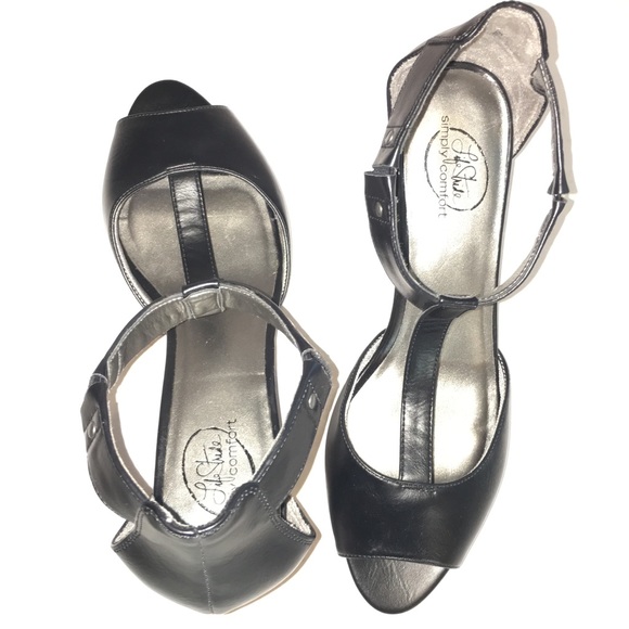Life Stride Shoes Simply Comfort Open Toe Tstrap Heel Poshmark